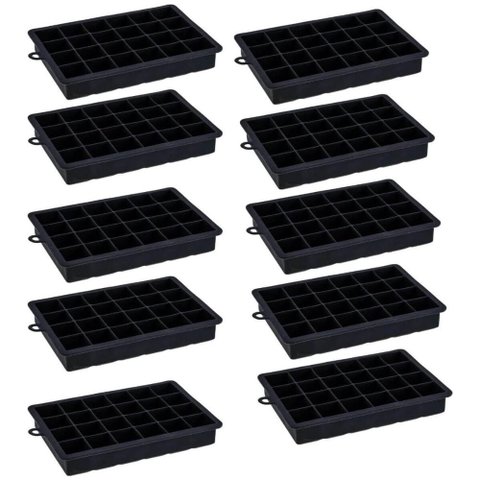 Kit 10 Formas de Gelo Silicone 24 Cubos Preto Weck Maleável Bar Cozinha Bartender