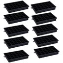 Ver imagem 1 de Kit 10 Formas de Gelo Silicone 24 Cubos Preto Weck Maleável Bar Cozinha Bartender