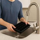 Ver imagem 4 de Kit 10 Formas de Gelo Silicone 24 Cubos Preto Weck Maleável Bar Cozinha Bartender
