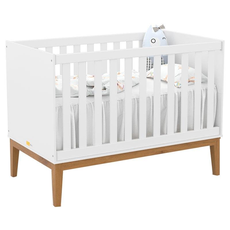 Berço Americano Unique e Cômoda com Porta Nature Clean Branco Soft Eco Wood com Colchão Gazin – Mati - 2