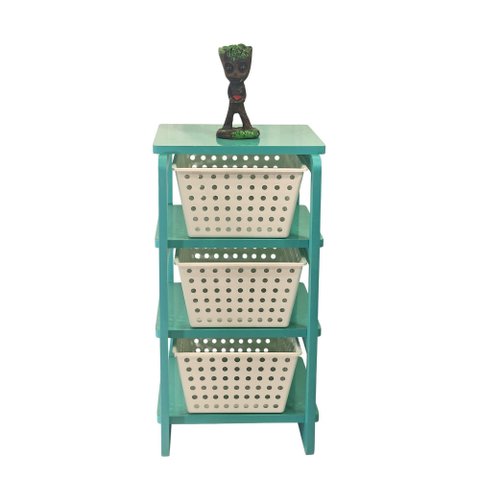 Organizador 3 Cestos Turmalina Cestos Brancos Organizer