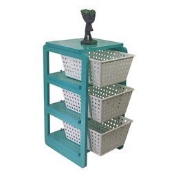 Organizador 3 Cestos Turmalina Cestos Brancos Organizer - 3