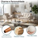 Ver imagem 3 de Kit Namoradeira e Poltrona Decorativa para Sala Recepção Manicure Consultório Alice Tecido Suede