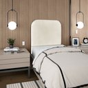 Ver imagem 3 de Cabeceira Estofada Solteiro Alana 90cm Corino Bege