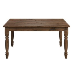 Mesa em Madeira Maciça com Pés Torneados Walnut - 2 Mesa em Madeira Maciça com Pés Torneados Walnut - 2