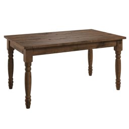 Mesa em Madeira Maciça com Pés Torneados Walnut - 1 Mesa em Madeira Maciça com Pés Torneados Walnut - 1