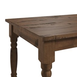 Mesa em Madeira Maciça com Pés Torneados Walnut - 3 Mesa em Madeira Maciça com Pés Torneados Walnut - 3