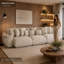 Ver imagem 6 de Sofá Retrátil 6 Lugares Linho Armani 2,90 Mts Areia