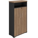 Ver imagem 1 de Armário para Escritório com Chave Office Multiuso Atria Executiva A02 Nogal Preto - Lyam Decor