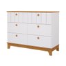 Cômoda Permobili Biscoito com 6 Gavetas e Trocador - Branco/nature - 1