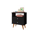 Ver imagem 1 de Criado Mesa de Cabeceira Status com Duas Gavetas Nicho Retrô - J&a Móveis:preto