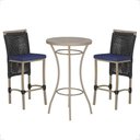 Ver imagem 1 de Mesa Bistrô e 2 Banquetas Roma Fendi Corda Estofado 10 Trama Preto