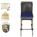 Ver imagem 4 de Mesa Bistrô e 2 Banquetas Roma Fendi Corda Estofado 10 Trama Preto