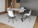 Ver imagem 1 de Mesa Industrial Base Ferro Preto em  V  Tampo 137x90 Branco 4 Cadeiras Assento Branco Ferro Preto