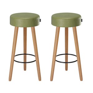 Kit 2 Banquetas Altas Área Externa/interna Londres Pés Palito Tecido Sintético Verde Salaone