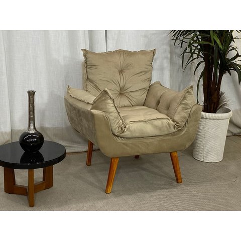 Poltrona Decorativa 1 Lugar Bege 511 Nobel