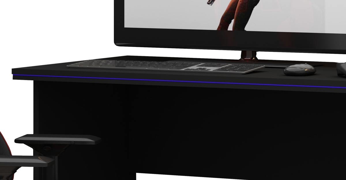 Mesa para Computador Gamer Preto com Azul - Gelius Móveis - 3