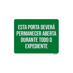 Kit 5 Placas Sinalização Porta Deverá Permanecer Aberta - 1