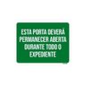 Kit 5 Placas Sinalização Porta Deverá Permanecer Aberta - 1