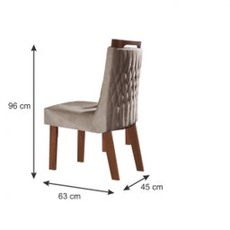 Conjunto Sala de Jantar Mesa com Tampo de Vidro Safira 6 Cadeiras Atena Lj Móveis - 6