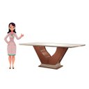 Ver imagem 5 de Conjunto Sala de Jantar Mesa com Tampo de Vidro Safira 6 Cadeiras Atena Lj Móveis