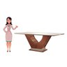 Conjunto Sala de Jantar Mesa com Tampo de Vidro Safira 6 Cadeiras Atena Lj Móveis - 5