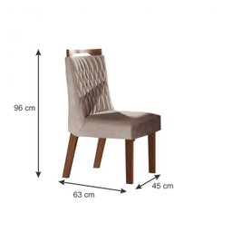 Conjunto Sala de Jantar Mesa com Tampo de Vidro Safira 6 Cadeiras Atena Lj Móveis - 4