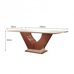 Conjunto Sala de Jantar Mesa com Tampo de Vidro Safira 6 Cadeiras Atena Lj Móveis - 3