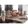 Conjunto Sala de Jantar Mesa com Tampo de Vidro Safira 6 Cadeiras Atena Lj Móveis - 1