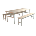 Ver imagem 1 de Conjunto Mesa Refeitório 6 Lugares com Banco Separado Copa:fresno/cinza Cristal