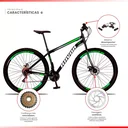 Ver imagem 2 de Bicicleta Aro 29 Bike Aço 21 Marchas Velocidades Freio a Disco:verde