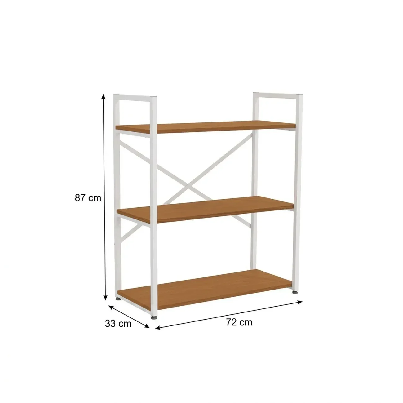 Ver imagem 3 de Estante Aparador Industrial em Aço 3 Prateleiras 87 x 72cm LI007  Canela/Branco