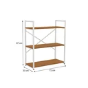 Ver imagem 3 de Estante Aparador Industrial em Aço 3 Prateleiras 87 x 72cm LI007 Canela/Branco