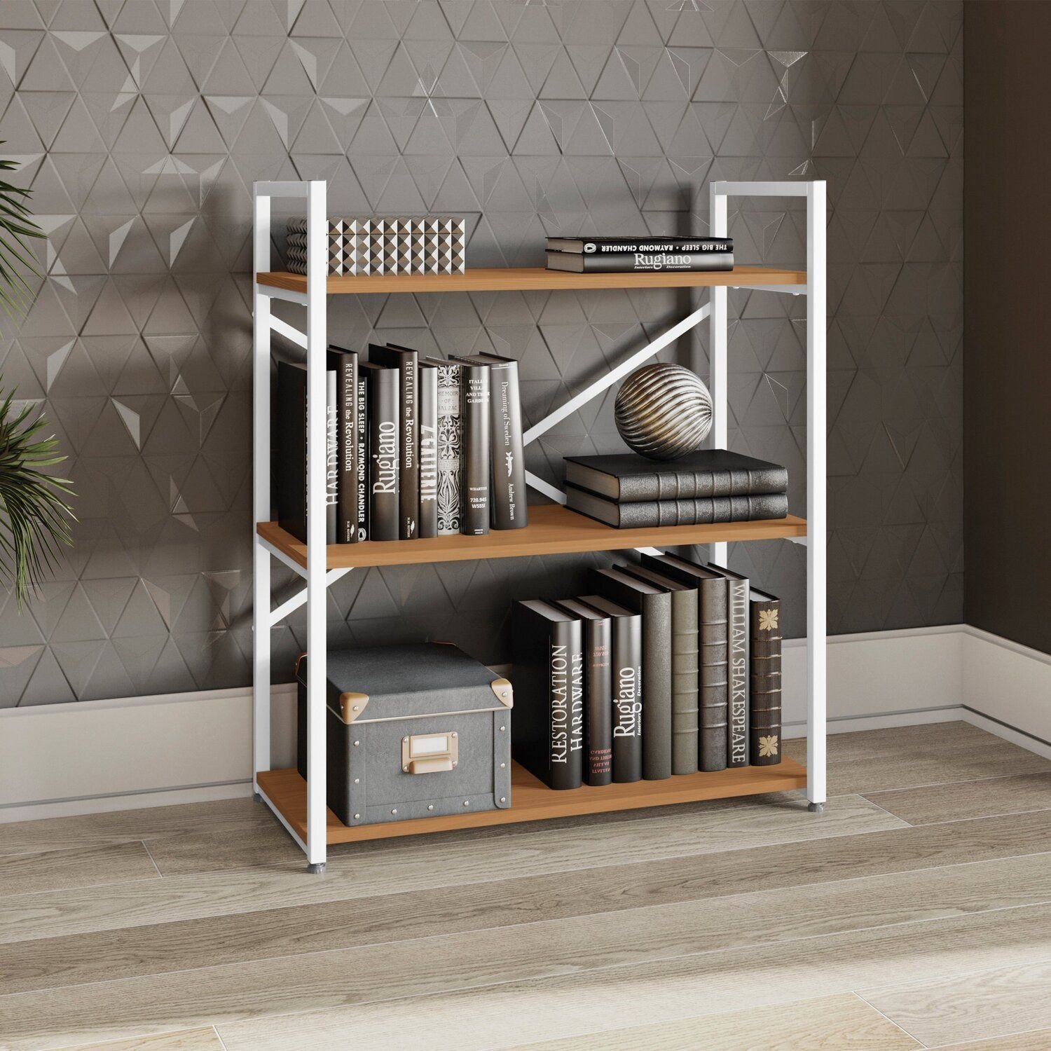 Estante de Livros Industrial 72cmx87cm Baixa 3 Prateleiras
