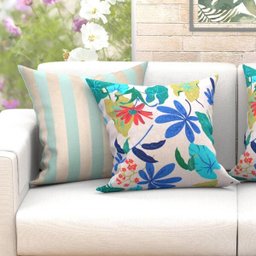 Kit Capa Almofada Listrada Dourada e Alpes Colorida 2 Unidad - 1