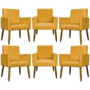 Ver imagem 1 de Kit 6 Poltronas Decorativas para Sala Mari Suede