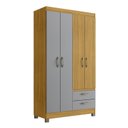 Ver imagem 2 de Guarda Roupa 4 Portas e 2 Gavetas Bege/Ipê/Griseo