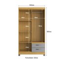 Ver imagem 3 de Guarda Roupa 4 Portas e 2 Gavetas Bege/Ipê/Griseo