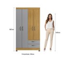 Ver imagem 4 de Guarda Roupa 4 Portas e 2 Gavetas Bege/Ipê/Griseo