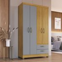 Ver imagem 1 de Guarda Roupa 4 Portas e 2 Gavetas Bege/Ipê/Griseo