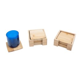 Kit porta copos de bambu quadrado 12 peças - Oikos - 5