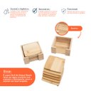 Ver imagem 3 de Kit porta copos de bambu quadrado 12 peças - Oikos