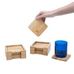 Kit porta copos de bambu quadrado 12 peças - Oikos - 7