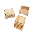 Ver imagem 4 de Kit porta copos de bambu quadrado 12 peças - Oikos