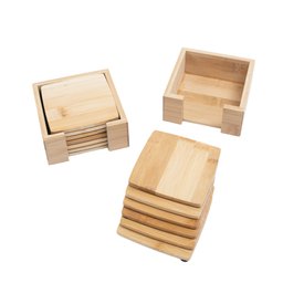 Kit porta copos de bambu quadrado 12 peças - Oikos - 4