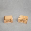 Ver mais imagens de Kit porta copos de bambu quadrado 12 peças - Oikos