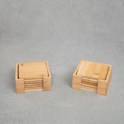 Kit porta copos de bambu quadrado 12 peças - Oikos - 8