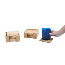 Kit porta copos de bambu quadrado 12 peças - Oikos - 6