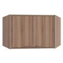 Ver imagem 2 de Armário Aéreo De Canto Suspenso Parede Multiuso Cozinha 2 Portas MDF Organizador Marrom Madeira