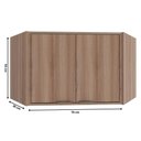 Ver imagem 3 de Armário Aéreo De Canto Suspenso Parede Multiuso Cozinha 2 Portas MDF Organizador Marrom Madeira